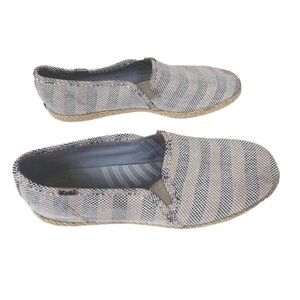 Keds Tennis Shoes Women Sz 8 Double Decker' Striped Blue & Beige Slip-On Casual